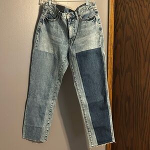 Patchwork Jeans Straight ankle
